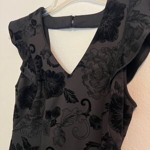 A. Byer Black Dress with Velvet Flowers
